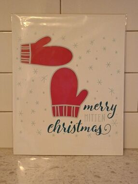 New Merry Mitten Christmas Wall Art - Red Mittens